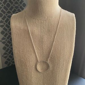 LeLe Sadoughi silver tone circle necklace